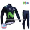 Tenue Maillot M/L + Collant 2017 Movistar Team Enfant Hiver Thermal Fleece N001